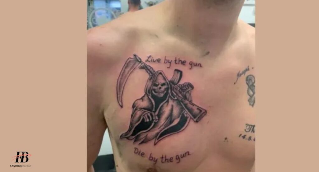 10. GRIM REAPER WITH GUN TATTOO