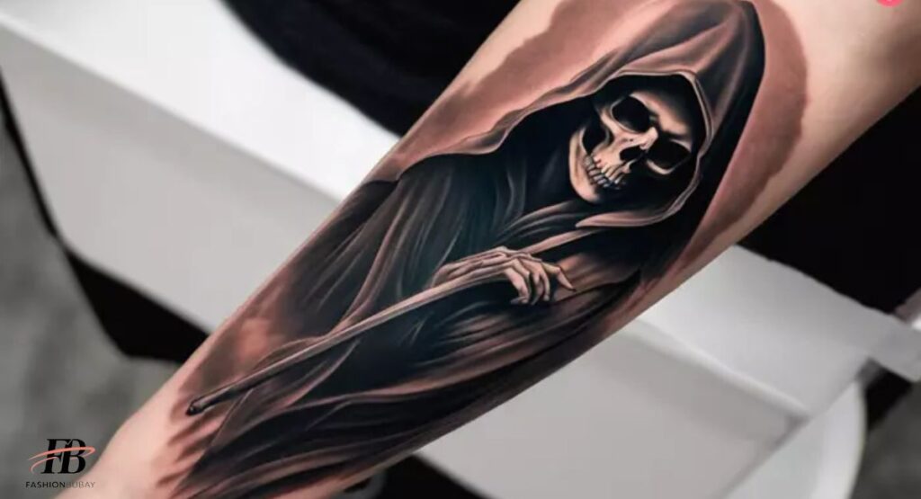 18. TATTOO OF THE GRIM REAPER FOREARM