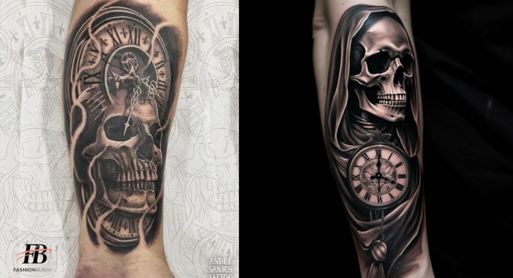 13. A TATTOO OF A GRIM REAPER CLOCK