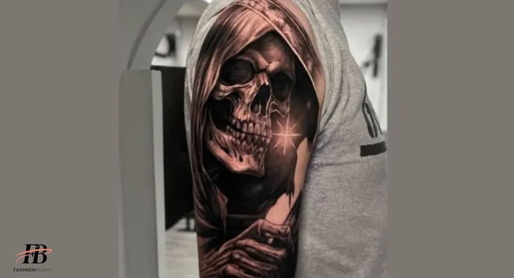 14. GRIM REAPER TATTOO THAT LOOKS REAL